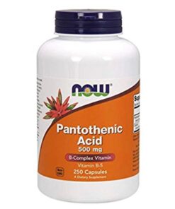 NOW Foods Supplements,Pantothenic Acid (Vitamin B-5) 500 mg,B-Complex Vitamin,250 Capsules 250 Count (Pack of 1) 41 61xkpFa7L