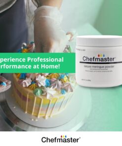 Chefmaster - Meringue Powder - Eggwhite Substitute - 10oz - Create Delicious Dessert Toppings, Stabilize Icing and Meringue - Made in the USA 10 Ounce (Pack of 1) 15 61xlWQFErwL
