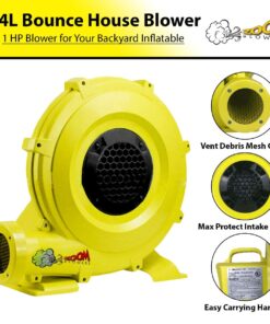 Zoom Blowers Portable Air Pump for Inflatables - Energy Efficient High Power Compact Residential Air Blower for Bounce Houses, Slide Combos, Water Slides and Obstacle Course for Kids .5 HP 12 61xlyIl5guL
