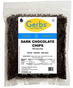 Gerbs Miniature Dark Chocolate Chips, 32 ounce re-closeable bag (semi-sweet), Top 14 Food Allergen Free & NON GMO, Product of Canada Chips - Miniature 2 Pound (Pack of 1) 12 61xmaEmYVHL