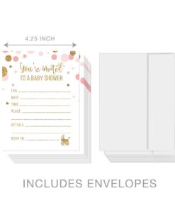 Andaz Press Blush Pink Gold Glitter Girl Baby Shower Party Collection, Games, Activities, Decorations, Blank Invitations with Envelopes, 20-pack Invitations Baby Blank 14 61xrIhRxfhL