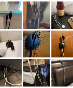 Cable Clips, OHill 16 Pack White Self Adhesive Cord Holder, Ideal Cable Management Cord Organizer Wire Keeper for Phone Charger, Computer, Desk, Home, Office, Car, Nightstand 35 61xsNynhSPL