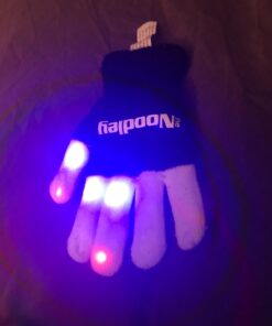 The Noodley LED Light Up Gloves for Kids Toys Games Outdoor Boy Girl Glow Dark Costume Autistic Child Teen Adult Sizes Black Small 45 61xsqseYoeL
