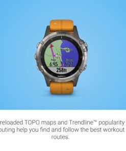 Garmin fenix 5 Plus, Premium Multisport GPS Smartwatch, Features Color Topo Maps, Heart Rate Monitoring, Music and Contactless Payment, Titanium with Orange Band 25 61xtr1RxQDL