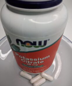 NOW Supplements, Potassium Citrate 99 mg, Supports Electrolyte Balance and Normal pH*, Essential Mineral, 180 Veg Capsules 180 Count (Pack of 1) Standard Packaging 47 61xuVetKqUL