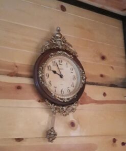 Elegant, Traditional, Decorative, Hand Painted Modern Grandfather Wall Clock W/Swinging Pendulum for New Room or Office. Color Brown & Bronze. Large. 24 Inch. 18 61xv05l9k4L