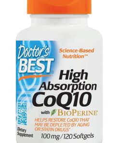 Doctor's Best High Absorption CoQ10 with BioPerine, Gluten Free, Naturally Fermented, Heart Health, Energy Production, 100 mg, 120 Count Unflavored 120 S/G 41 61xvSwSWDiL