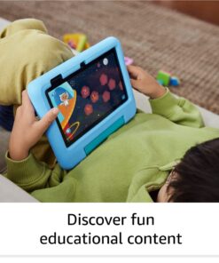 Amazon Fire 7 Kids tablet, ages 3-7. Top-selling 7" kids tablet on Amazon - 2022 | ad-free content with parental controls included, 10-hr battery, 16 GB, Blue 1-year Amazon Kids+ Subscription 18 61xx5uBhHNL