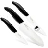 Kyocera Advanced Ceramics – Revolution Series 3-Piece Ceramic Knife Set: Includes 6-inch Chef's Knife; 5-inch Micro Serrated Knife; and 3-inch Paring Knife; Black Handles with White Blades 3 61xxXqmfb9S