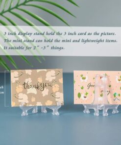 Alternative view of Artliving 3" Clear Plastic Stand Cookie Holder Display Stand Place Card Holder Display Easels at Weddings, Birthday Party(24 Pack) White 3inch(24piece)