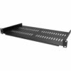 StarTech.com 1U Server Rack Shelf - Universal Vented Rack Mount Cantilever Tray for 19" Network Equipment Rack & Cabinet - Heavy Duty Steel - Weight Capacity 50lb/23kg - 10" Deep, Black (CABSHELFV1U) 10" Depth 14 61xxsoPjxgL