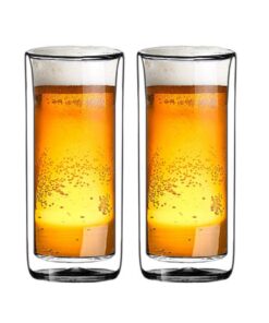 Alternative view of Sun's Tea (Set of 2) 20oz (600ml) Ultra Clear Strong Double Wall Insulated Thermo Glass Tumbler V3 Highball Glass for Beer/cocktail/lemonade/iced Tea/Smoothie (Real Borosilicate Glass, Not Plastic)