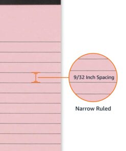Amazon Basics Narrow Ruled 5 x 8-Inch Lined Writing Note Pads, 6 Count (50 Sheet Pads), Multicolor 5-Inch by 8-Inch 24 61xzKlUUsSL