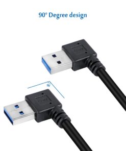 UCEC USB 3.0 Extension Cable Short SuperSpeed USB Cable Extender USB 90 Degree Adapter-Male to Female-A Left & Right Angle for Webcam, Printer, Flash Drive, Hard Drive, USB Keyboard, Gamepad, 2 Pack Black-Left & Right Angle 18 61y09WGJIvL