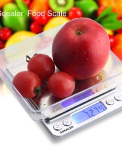 GDEALER Food Scale, 0.001oz/0.01g Precise Digital Kitchen Scale Gram Scales Weight Food Coffee Scale Digital Scales for Cooking Baking Stainless Steel Back-lit LCD Display Pocket Small Scale, Silver 20 61y1cDIDVDL