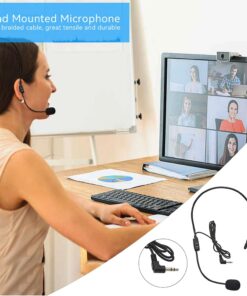 HUACAM Set of 2 Headset Microphone, Flexible Wired Boom for Voice Amplifier,Teachers, Speakers, Coaches, Presentations, Seniors and More 17 61y1p6EcFfL