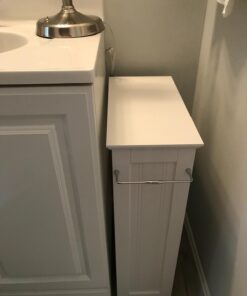 Zenna Home Slim Bath Shelves, Freestanding Moveable Bathroom Storage, White 8 Inch 50 61y21lO6aL