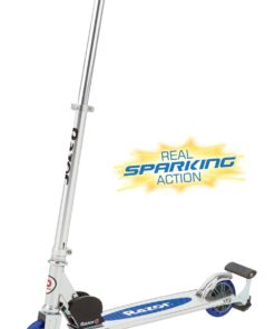 Razor Spark Kick Scooter - Spark Bar, Lightweight Aluminum Frame, Foldable, Adjustable Handlebars Blue Frustration-Free Packaging 16 61y3fNb7H5L