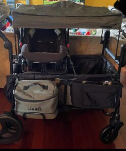 Jeep Deluxe Wrangler Stroller Wagon with Cooler Bag and Parent Organizer by Delta Children, Black/Green 51 61y3kzKmmNL