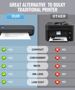 Portable Printer Wireless for Travel,Bluetooth Thermal Printer Support 8.5" X 11" US Letter &Legal, A4&A5 Thermal Paper, Inkless Printer Compatible with iOS, Android & Laptop for Office Car Home black 23 61y7x4vDWtL