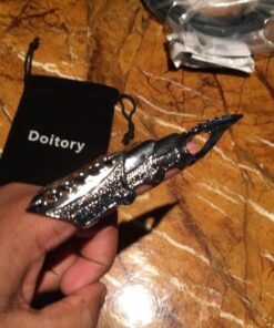 PiercingJ Men's Knuckle Joint Full Finger Double Ring Punk Rock Gothic Hinged Activity Rings Halloween Cosplay Costume Accessories Jewelry Armor#07 56 61y8JaqDy6L