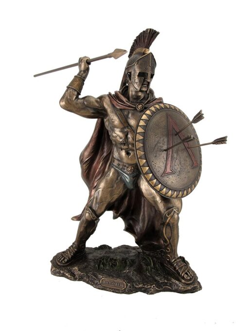 Veronese Design King Leonidas Greek Warrior of Sparta Bronze Finish Statue