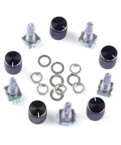 Alternative view of Cylewet 5Pcs 360 Degree Rotary Encoder Code Switch Digital Potentiometer with Push Button 5 Pins and Knob Cap for Arduino (Pack of 5) CYT1100