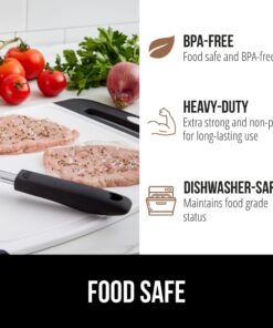 The Original Gorilla Grip Oversized 100% BPA Free Reversible Durable Kitchen Cutting Board Set of 3, Dishwasher Safe, Nonslip Handle Border Plastic Boards, Juice Grooves, Chopping Food, Cooking, Black Large (Pack of 3) Black/White 26 61yAjTPfiNL