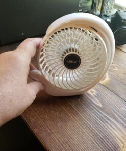 Karecel Rechargeable Fan Battery Operated Mini Desk Fan, 3 Speeds USB Personal Fan Portable Small Table Quiet Fan with True Long Life Battery, Strong Wind Desktop Fan for Travel Camping Office Home White 40 61yBZIm69uL