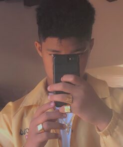 Halukakah Mens Gold Ring Diamond 3PCs Set,18K Real Gold/Platinum Filled Kanji Rich/Luck/Wealth Lab Diamonds Prong Set Size Adjustable,Gift for Men Gold Plated 3 Rings Set 26 61yE7SgLpGL