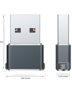 Basesailor USB to USB C Adapter 2Pack,USB C Female to A Male OTG Charger Type C Converter for Apple Watch Ultra iWatch 7 8 9,iPhone 15 14 13 12 Plus Pro Max,AirPods,iPad Air,CarPlay,Samsung Galaxy S23 2 Pack Gray 18 61yEinm2KKL
