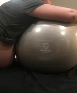 Baby Bump | Birth Ball with Base Legs - Stability/Balance/Stand, Anti-Burst with Pump, Exercise During Pregnancy, Prenatal Fitness, Induces Labor, Soothes Babies - 65 cm - Soft Silver 10 61yEtKAcPcL