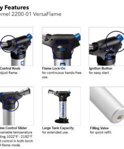 Dremel 2200-01 Versa Flame Multi-Function Butane Torch Perfect for Wood Burning, Leather Crafting, Stencil Cutting, Cordless Soldering, Hot-Knife Cutting of Foam, Plastics and Rope 30 61yGL96SUUL