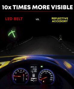 ILLUMISEEN LED Reflective Belt Sash | High Visibility LED Lights with 2 Lighting Modes | Adjustable Quick Release Buckle | USB Rechargeable, No Batteries Needed | Weatherproof Professional Safety Gear Green 22 61yGg9bnu0L