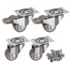 bayite 4 Pack 1" Low Profile Casters Wheels Soft Rubber Swivel Caster with 360 Degree Top Plate 100 lb Total Capacity for Set of 4 (2 with Brakes & 2 Without) 39 61yGkSK4GoL