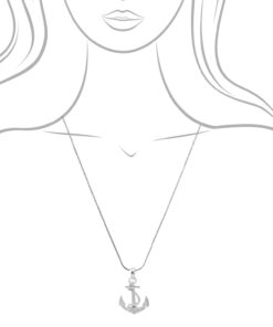 Spinningdaisy Silver Plated Crystal Sea Anchor with Rope Necklace 10 61yHEB3a06L