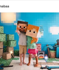 JINX Minecraft 12" Alex Head Costume Mask 18 61yHz8cYl7L