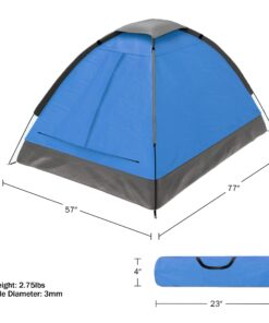Alternative view of 2-Person Camping Tent – Includes Rain Fly and Carrying Bag – Lightweight Outdoor Tent for Backpacking, Hiking, or Beach by Wakeman Outdoors Dome Blue