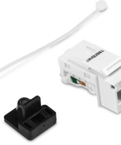 TRENDnet Cat6 Keystone Jack, 25-Pack Bundle, 90° Angle Termination, Compatible With Cat5, Cat5e, Cat6 Cabling, Color-Coded Labeling, Gold-Plated Contacts, Tool-less Design, White, TC-K25C6 24 61yKBjp6mAL