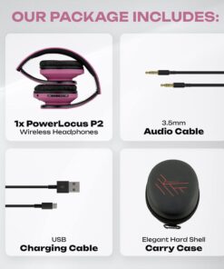 PowerLocus Bluetooth Over-Ear Headphones, Wireless Stereo Foldable Headphones Wireless and Wired Headsets with Built-in Mic, Micro SD/TF, FM for iPhone/Samsung/iPad/PC (Purple) Purple 50 61yKc mIuPL