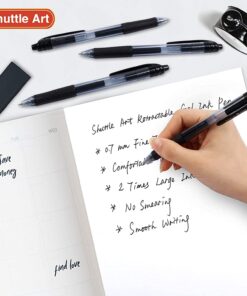 Shuttle Art Black Gel Pens, 70 Pack Retractable Medium Point Rollerball Gel Ink Pens Smooth Writing with Comfortable Grip for Office School Home Work 13 61yMAjNpG0L