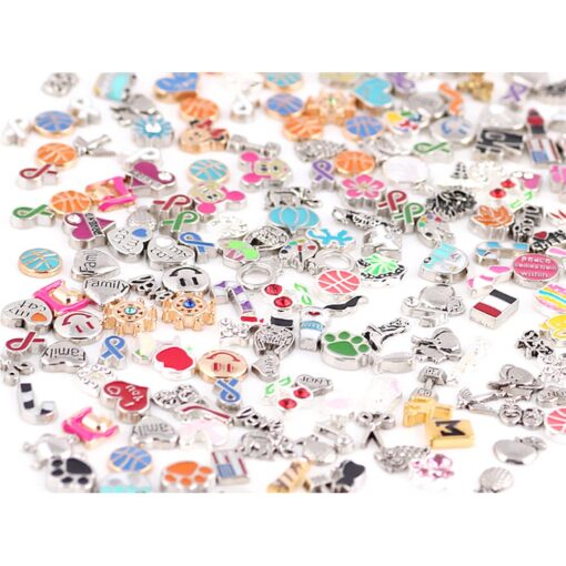 Miraclekoo 100 Pcs Floating Charms Assorted Mix DIY for Floating Lockets Glass Living Memory Lockets,Random Style