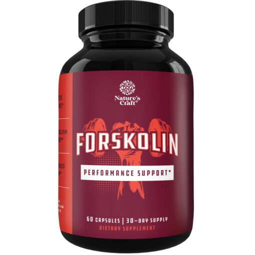 100% Forskolin Supplement - Pure Forskolin Extract Supplement with Potent Coleus Forskohlii 500 mg for Enhanced Energy for Adults - Plant-Based Energy Supplements for Women and Men - 60 Capsules