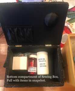 SINGER 07281 Vintage Sewing Basket with Sewing Kit Accessories, 10.5" long x 8" wide x 6" high. 48 61yP2zAB2OL