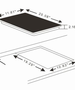 K&H 2 Two Burner Dual 12 Inch Built-in Electric Stove Top Radiant Ceramic Cooktop Slider Control 240V 3000W CERV-3002SL 16 61yPPem1pL