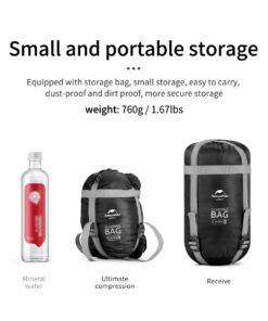 Naturehike Ultralight Sleeping Bag - Envelope Lightweight Portable, Waterproof, Comfort with Compression Sack - Great for 3 Season Traveling, Camping, Hiking Black 11 61yPfYrxRWL