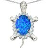 Star K Sterling Silver Good Luck Turtle Pendant Necklace Blue Created Opal 34 61yPqeC7B6L