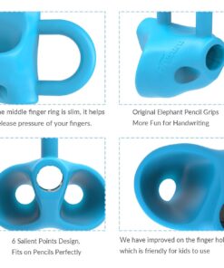 Firesara Pencil Grips, Original Breakthrough Assorted Writing Aid Grip Trainer Posture Correction Finger Grip for Kids Preschoolers Children Adults Special Needs for Lefties or Righties(4PCS) Blue 26 61yQ56z1MqS