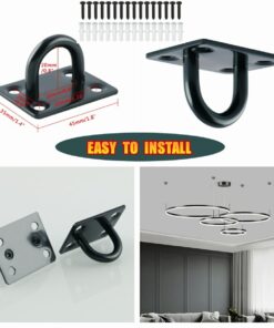 Alise Black Ceiling Hook Pad Eye Plate Top Hooks Hanging Marine Hardware for Yoga Hammock Swing Suspension Boat Sandbag Plant Basket,Stainless Steel Wall/Ceiling Mount,4Pcs DD008B-4P 11 61yR1U3RFvL