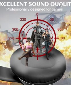 VIGROS Cat Ear Gaming Headphones Wired AUX 3.5mm LED Light, Noise Canceling Game Headphones Stereo Foldable Over-Ear Headsets with Microphone Fit Girls, Kids for PC, PS4, Switch, Xbox, Mobile, Laptop Black-Wire 18 61yRbCW35EL